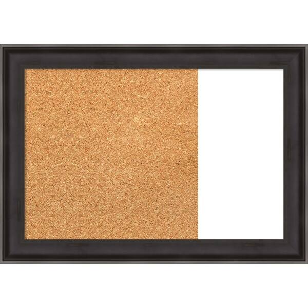 Shop Allure Charcoal Wood Framed Cork White Dry Erase Combo Board