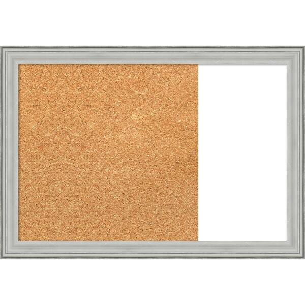 Shop Bel Volto Silver Wood Framed Cork White Dry Erase Combo Board
