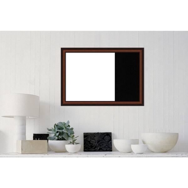 Shop Cyprus Walnut Narrow Wood Framed White Dry Erase Cork Combo