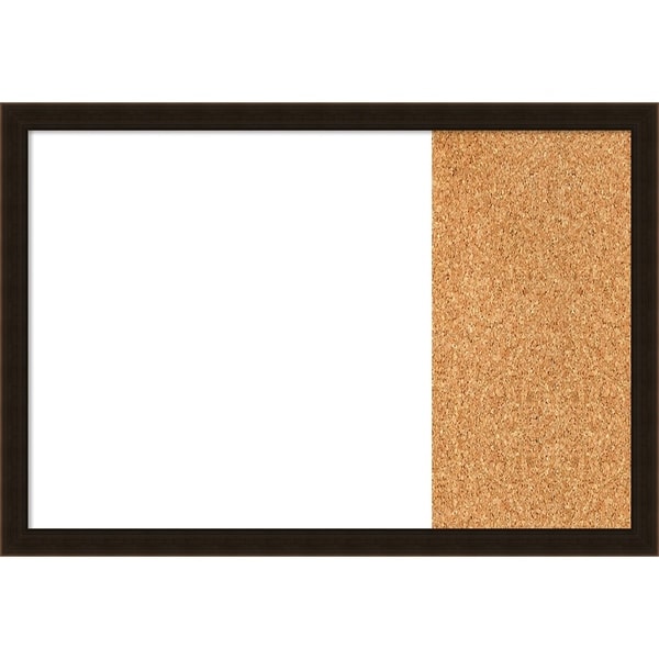 Espresso Brown Wood Framed White Dry Erase/Cork Combo Board