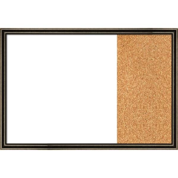 Shop Pewter Scoop Wood Framed White Dry Erase Cork Combo Board