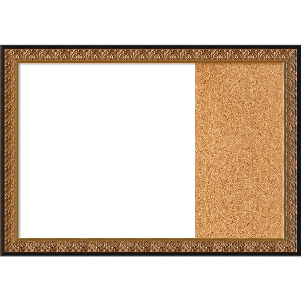 Rococo Gold Wood Framed White Dry Erase/Cork Combo Board