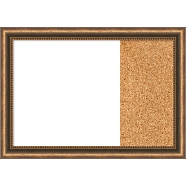 Manhattan Bronze Narrow Wood Framed White Dry Erase/Cork Combo Board