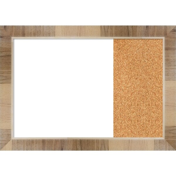 Natural White Wash Wood Framed White Dry Erase/Cork Combo Board
