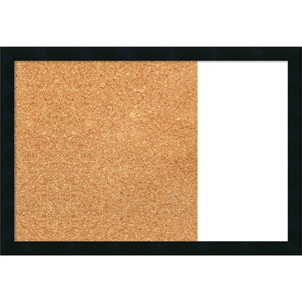 Mezzanotte Black Wood Framed Cork/White Dry Erase Combo Board