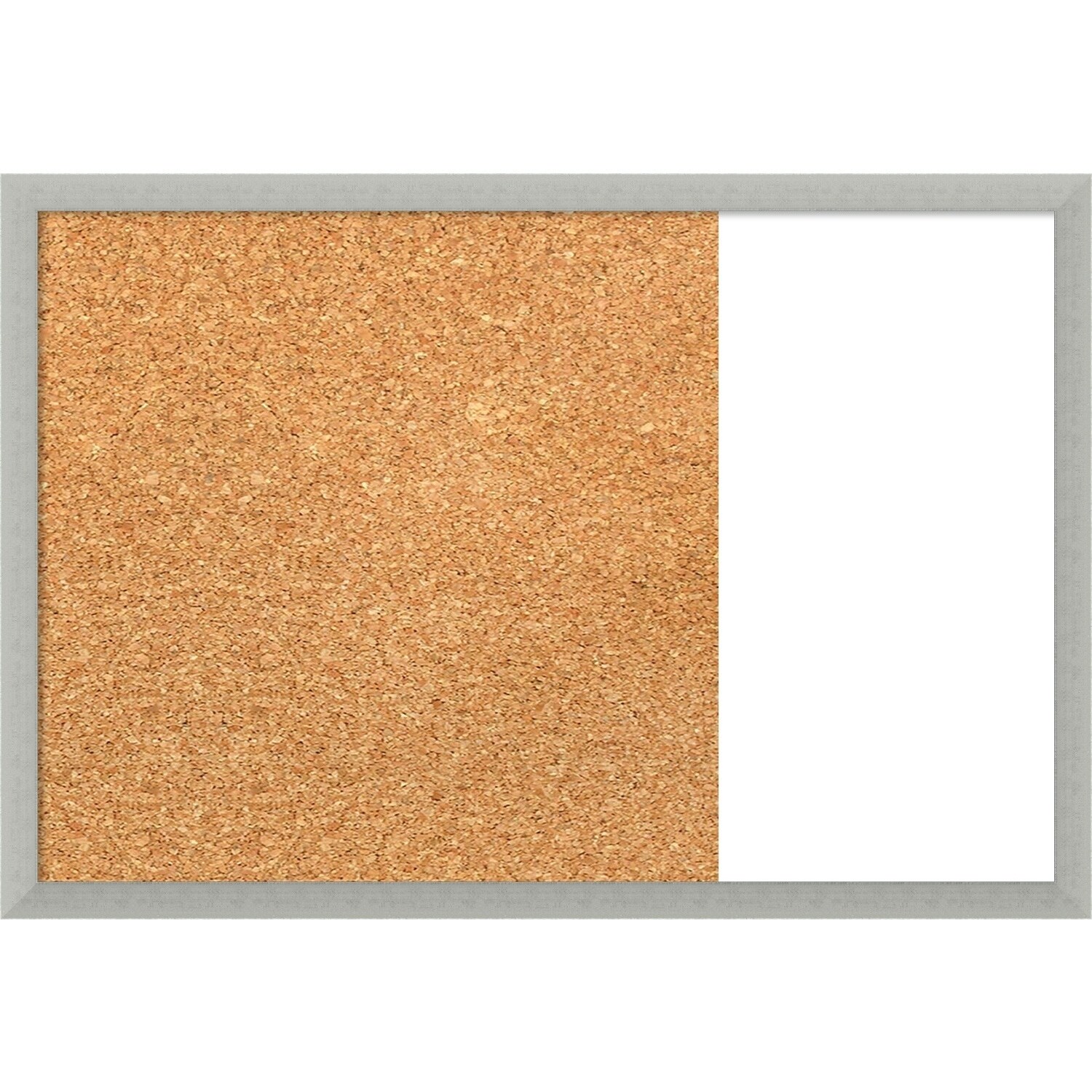 Shop Silver Leaf Wood Framed Cork White Dry Erase Combo Board On