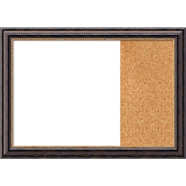 Tuscan Rustic Wood Framed White Dry Erase/Cork Combo Board
