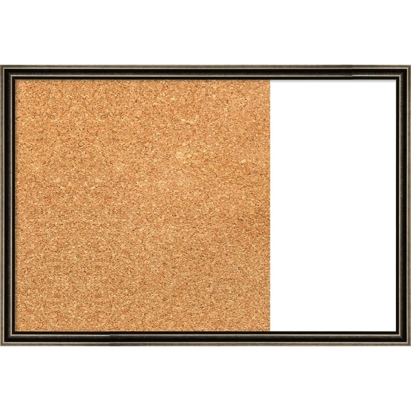 Pewter Scoop Wood Framed Cork/White Dry Erase Combo Board