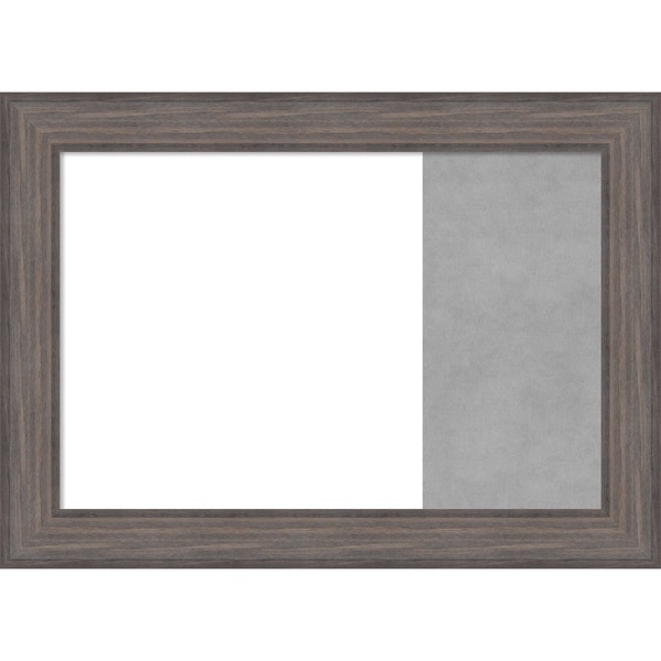 Country Barnwood Wood Framed White Dry Erase/Magnetic Combo Board