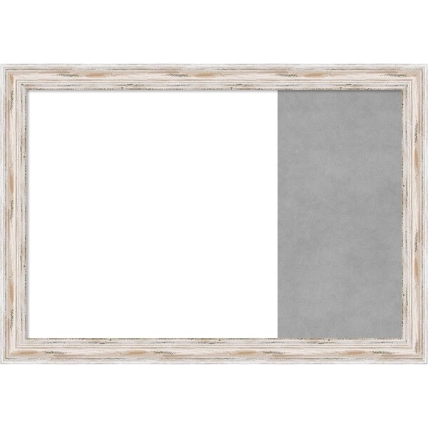 Alexandria White Wash Wood Framed White Dry Erase/Magnetic Combo Board