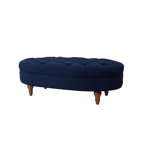 Gracewood Hollow Larriva Tufted Oval Accent Bench