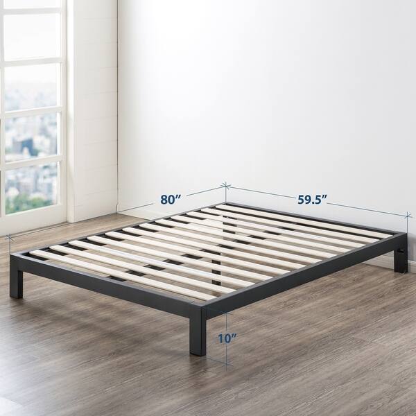 10 Inch Heavy Duty Metal Platform Bed Wooden Slat Support 10 Inch Heavy Duty Metal Platform Bed