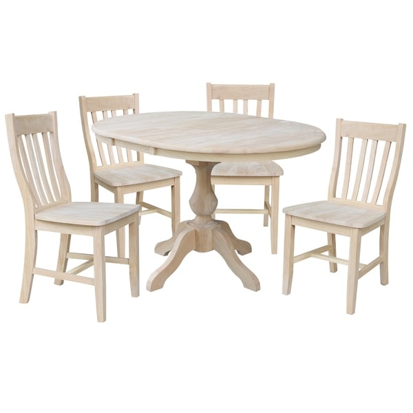 Shop 36 Round Extension Dining Table With 4 Cafe Chairs