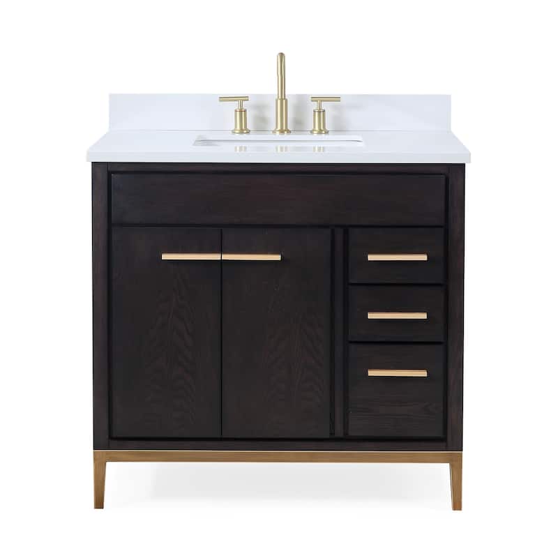 36" Tennant Brand Beatrice Modern Espresso Bathroom Vanity - N/A