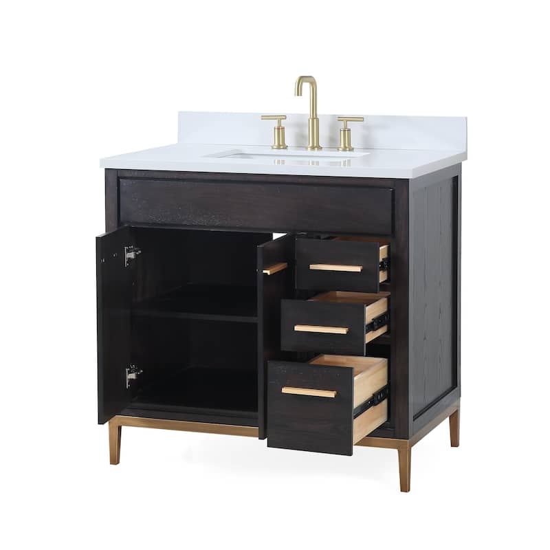 36" Tennant Brand Beatrice Modern Espresso Bathroom Vanity