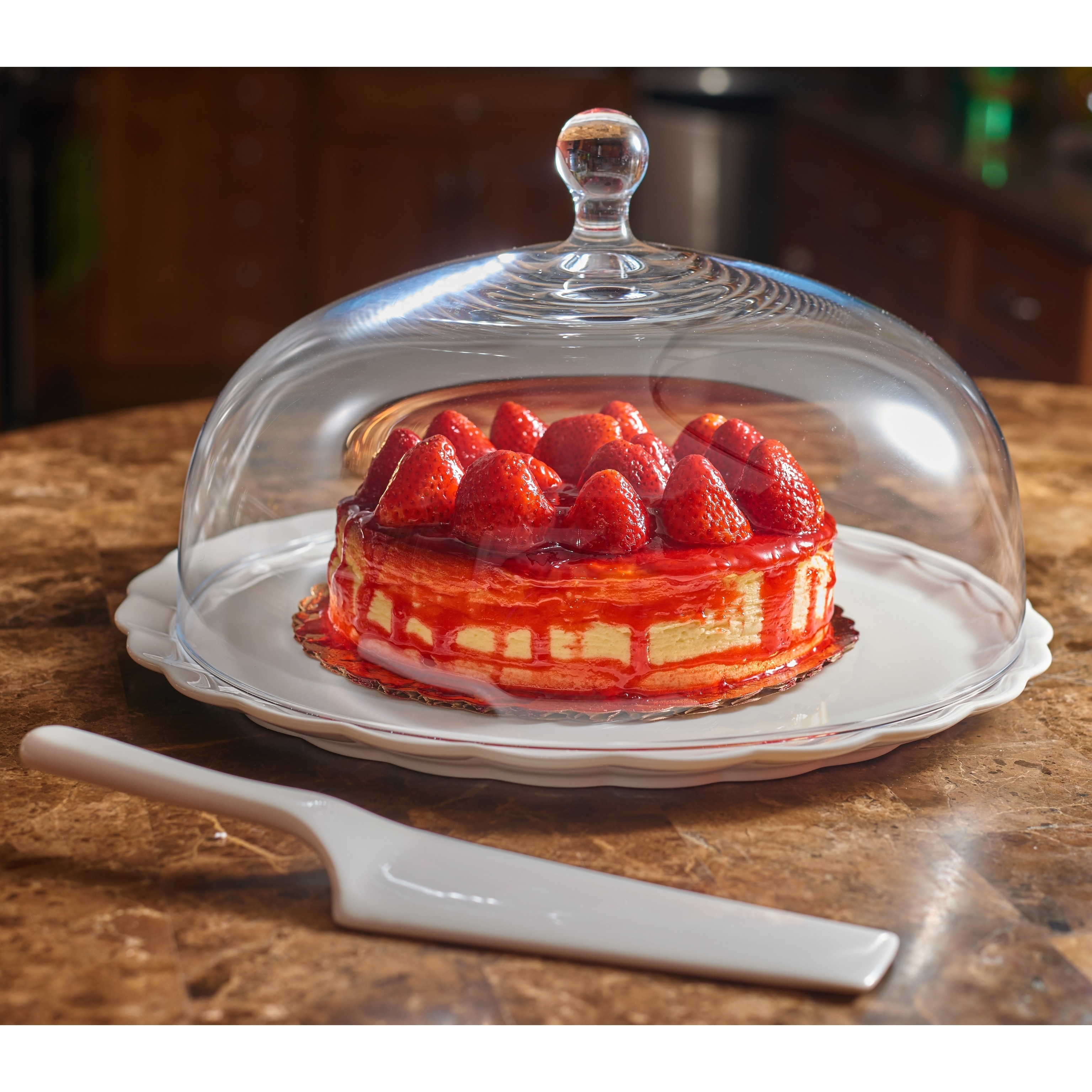 Round stainless steel cake plate with transparent cover - Dish / Trays /  Cakes stand : Buffet Plus