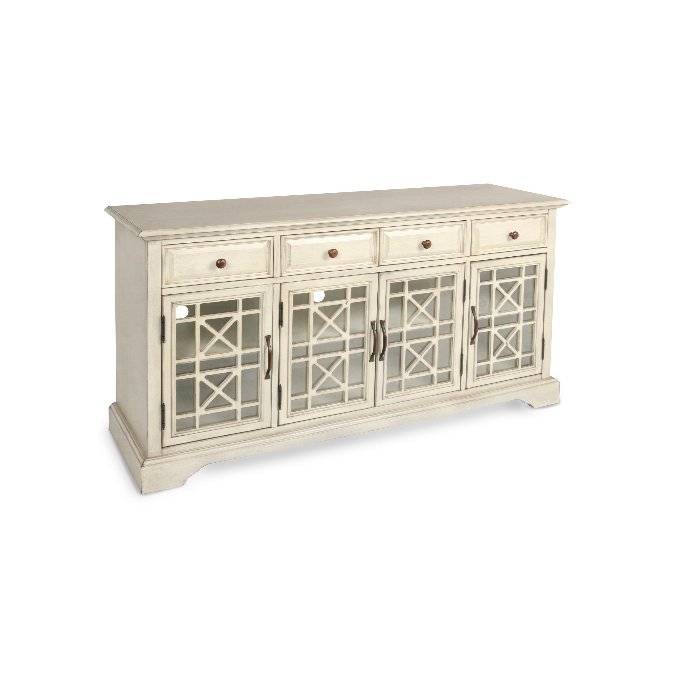 Shop Gilbert Antique White 4 Drawer 4 Door Accent Credenza On