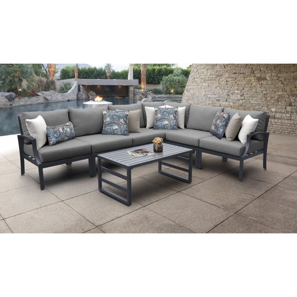 Moresby 7 Piece Outdoor Aluminum Patio Furniture Set 07b By Havenside Home Overstock 27283875
