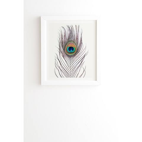 Deny Designs Peacock Feather Framed Wall Art (3 Frame Colors) - Multi-Color