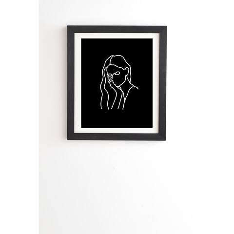Deny Designs Woman Face Framed Wall Art (3 Frame Colors) - Black