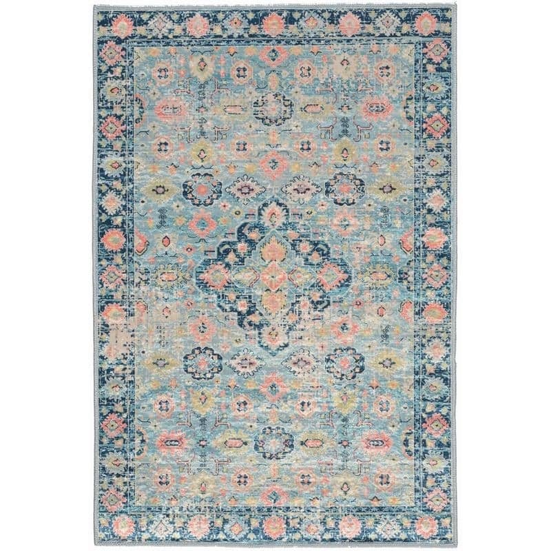 Halogen Bellis Blue/Ivory Area Rug - 5' X 7'