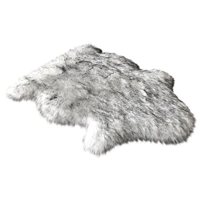 Silver Orchid Nansen Luxurious Faux Sheepskin Pelt Shag Rug - 2' x 4' - Grey