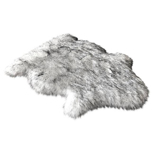 Silver Orchid Nansen Luxurious Faux Sheepskin Pelt Shag Rug - 2' x 3' - Grey