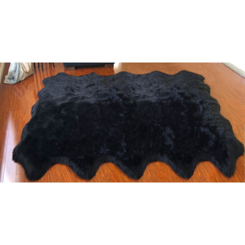 Silver Orchid Nansen Luxurious Faux Sheepskin Pelt Shag Rug
