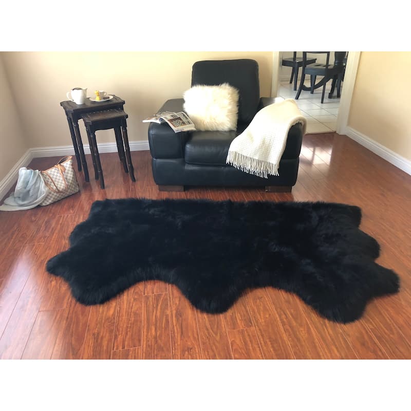 Silver Orchid Nansen Luxurious Faux Sheepskin Pelt Shag Rug