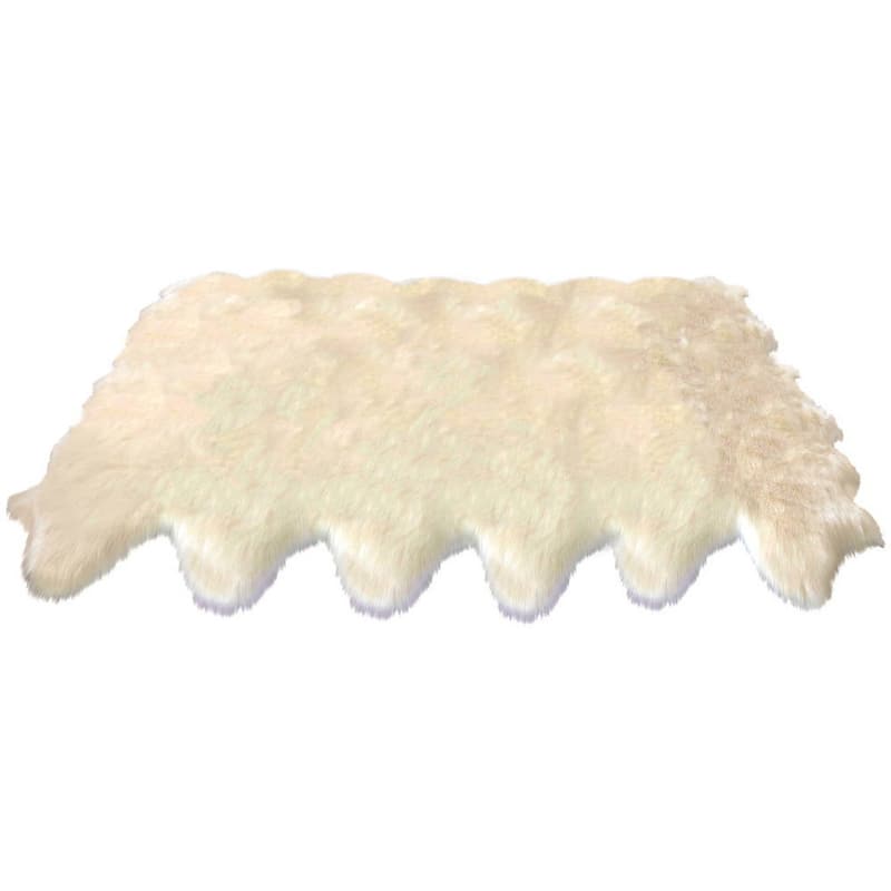 Silver Orchid Nansen Luxurious Faux Sheepskin Pelt Shag Rug - 4' x 6' - Cream