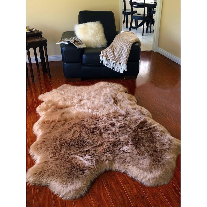 Silver Orchid Nansen Luxurious Faux Sheepskin Pelt Shag Rug