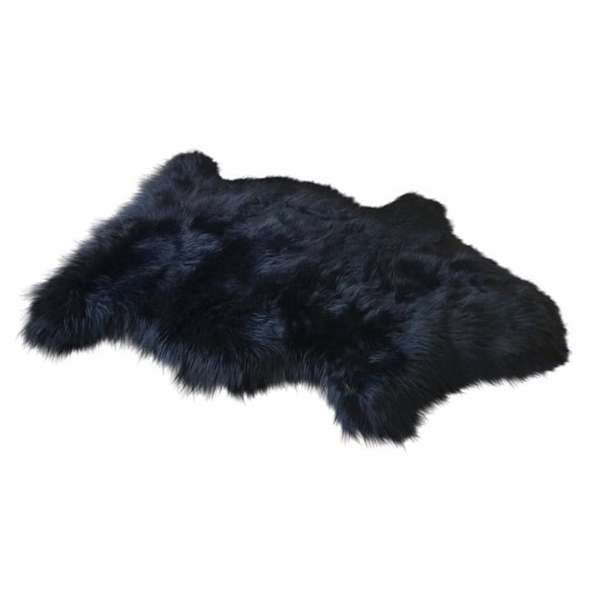 Silver Orchid Nansen Luxurious Faux Sheepskin Pelt Shag Rug - 6' x 8' - Black