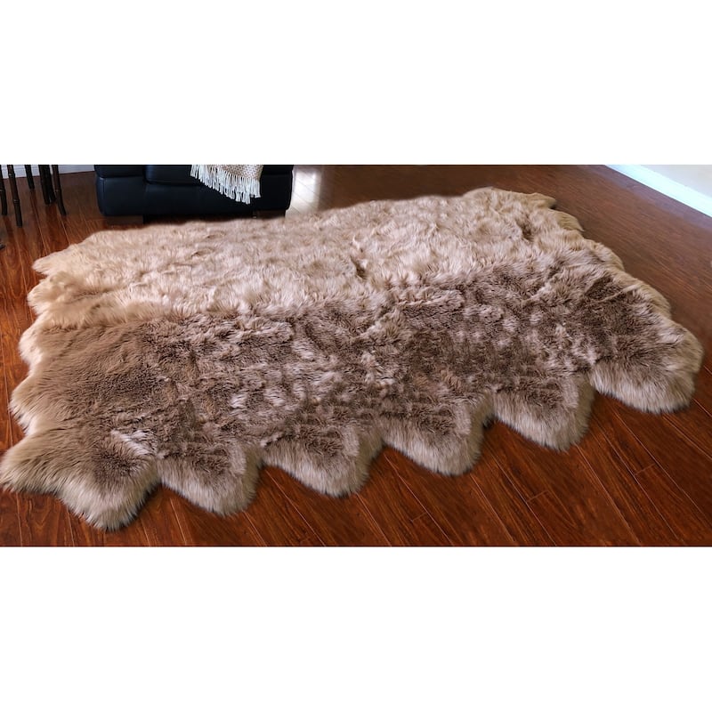 Silver Orchid Nansen Luxurious Faux Sheepskin Pelt Shag Rug