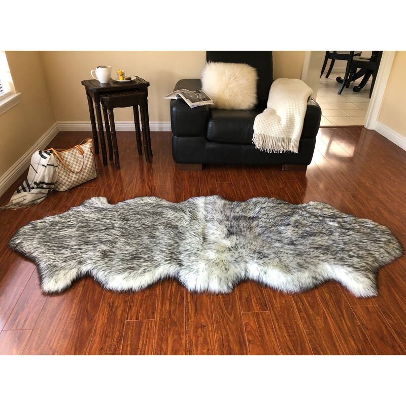 Silver Orchid Nansen Luxurious Faux Sheepskin Pelt Shag Rug