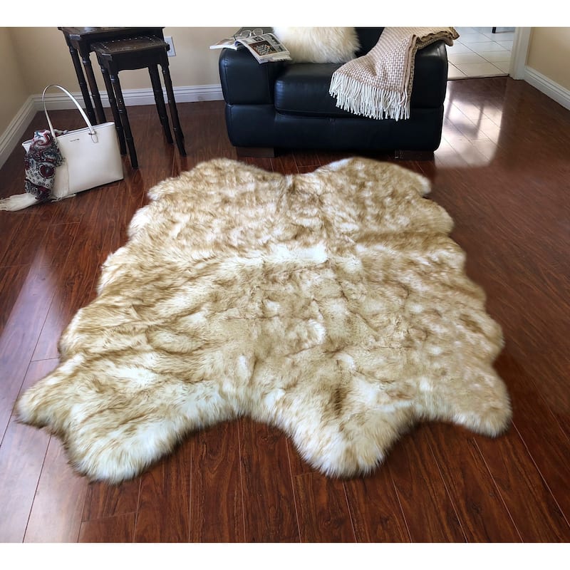 Silver Orchid Nansen Luxurious Faux Sheepskin Pelt Shag Rug