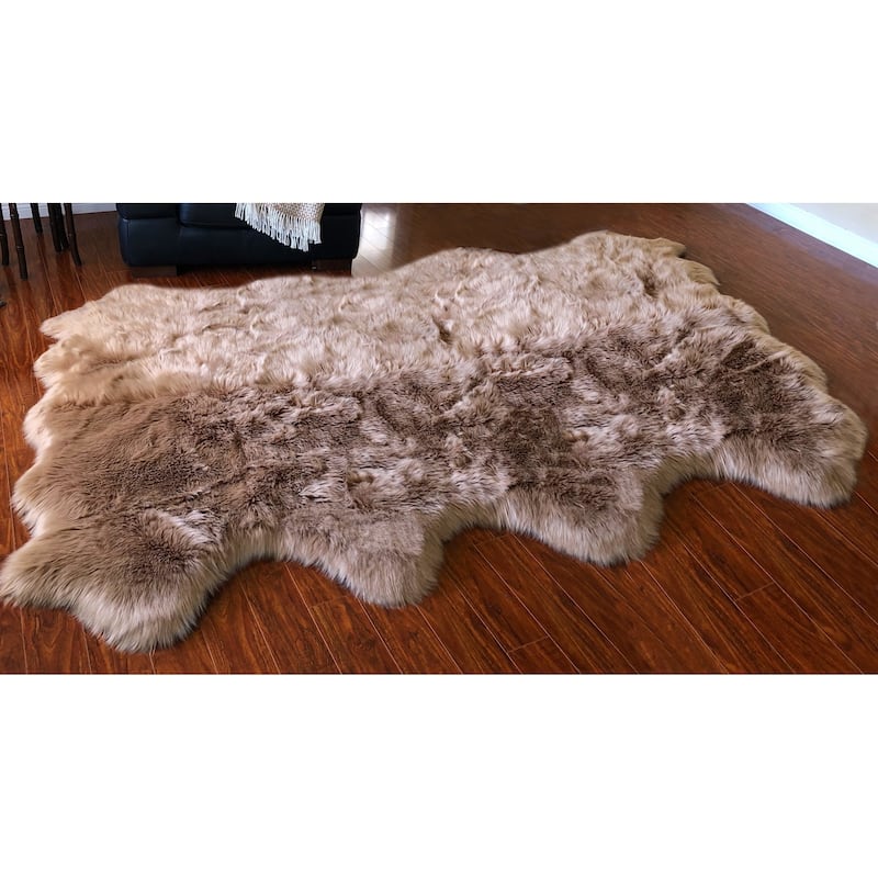 Silver Orchid Nansen Luxurious Faux Sheepskin Pelt Shag Rug