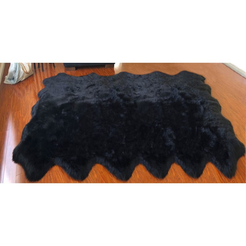 Silver Orchid Nansen Luxurious Faux Sheepskin Pelt Shag Rug