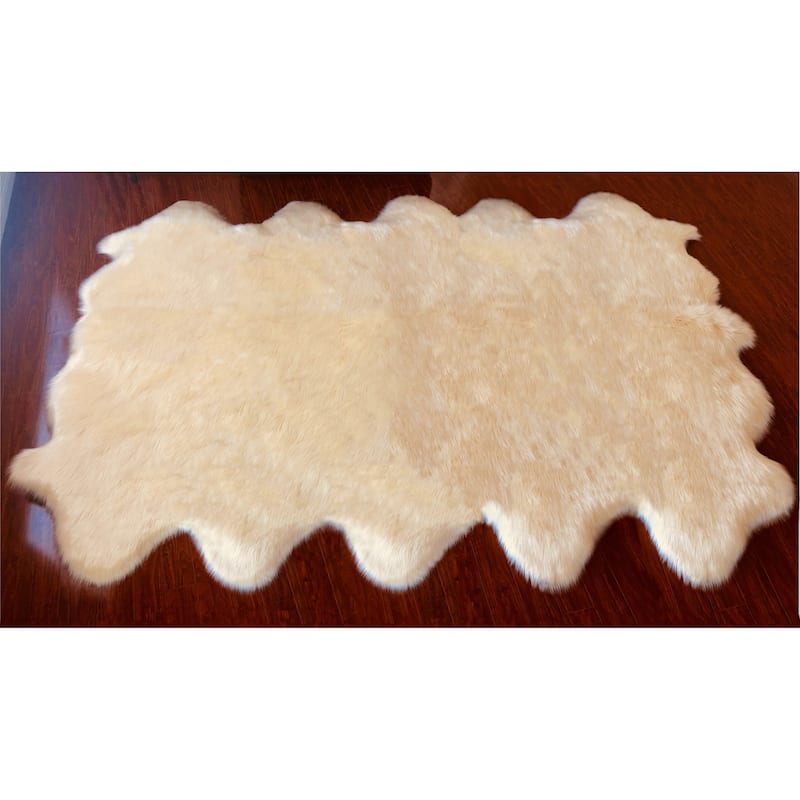 Silver Orchid Nansen Luxurious Faux Sheepskin Pelt Shag Rug