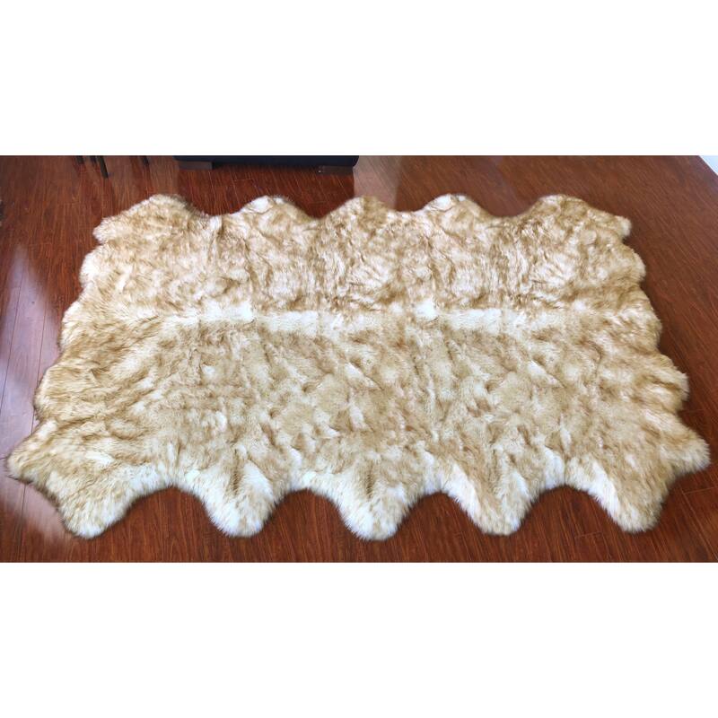 Silver Orchid Nansen Luxurious Faux Sheepskin Pelt Shag Rug