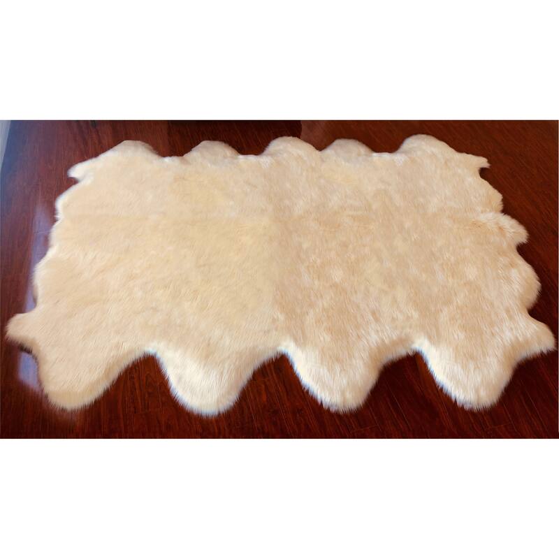 Silver Orchid Nansen Luxurious Faux Sheepskin Pelt Shag Rug