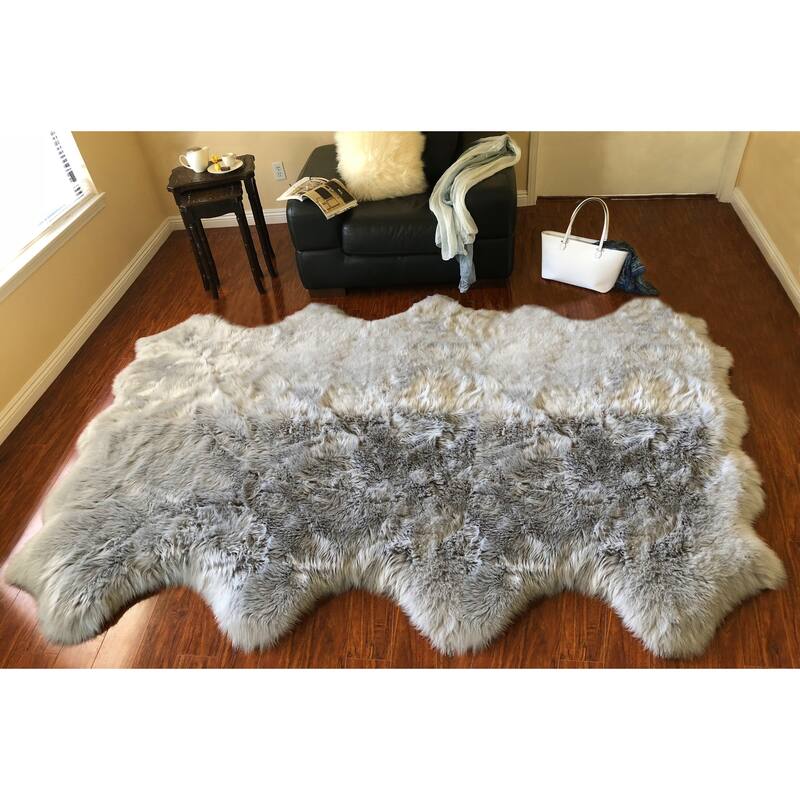 Silver Orchid Nansen Luxurious Faux Sheepskin Pelt Shag Rug