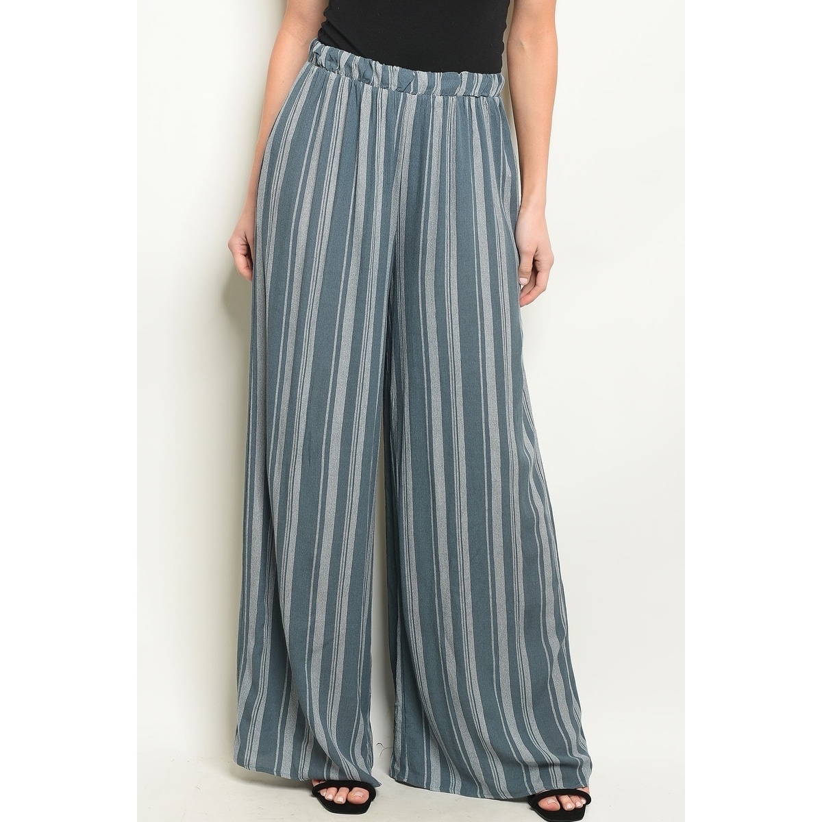 elastic waist wide leg pants