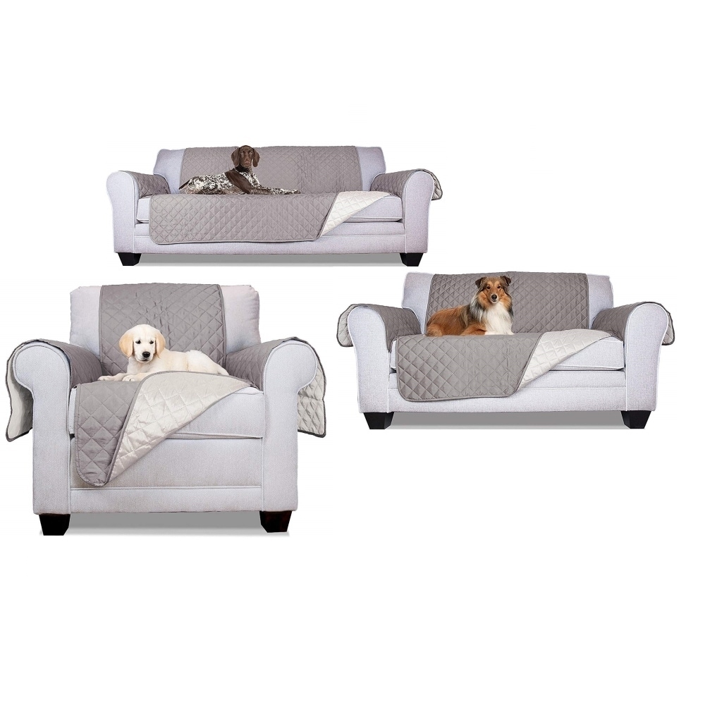 Aleko Set Of Pet Friendly Sofa Love Seat Arm Chair Slipcover Sofa Love Seat Arm Chair Slipcover