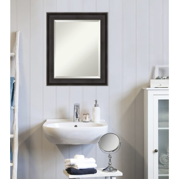 wood framed bathroom mirrors