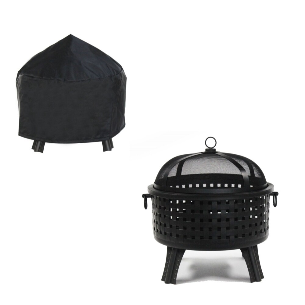 Shop Aleko Steel Fire Pit With Log Grate And Poker 25 Inches With