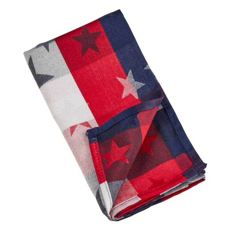 Stars Design Checkered Table Napkins (Set of 4)