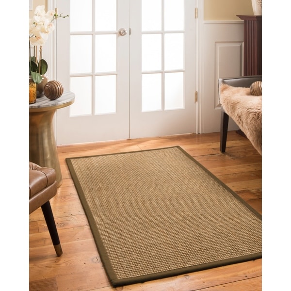 Natural Area Rugs, Rectangle (2'6"X9'), 100% Natural Fiber Montes, Seagrass Brown,Handmade - 2'6" x 9'