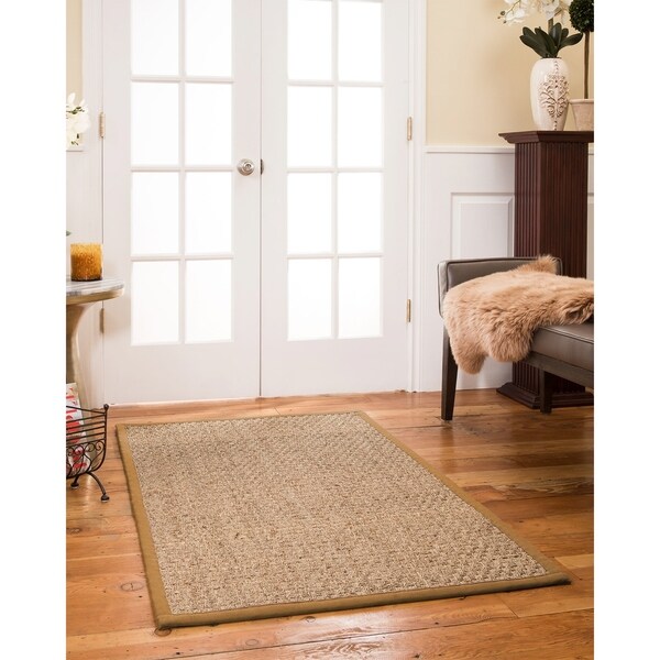 Natural Area Rugs, Rectangle (2'6"X11'), 100% Natural Fiber Opulence, Seagrass Beige,Handmade - 2'6" x 11'