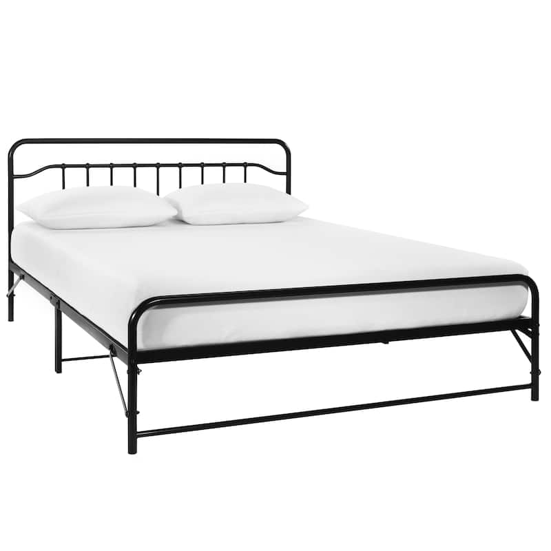 Crown Comfort 12-inch All-in-One Steel Platform Bed with Headboard