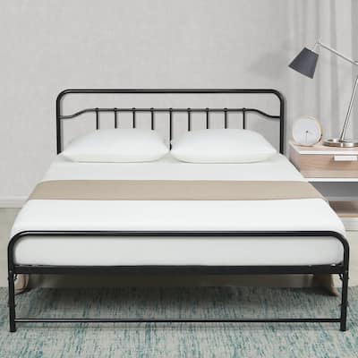 Crown Comfort 12-inch All-in-One Steel Platform Bed with Headboard